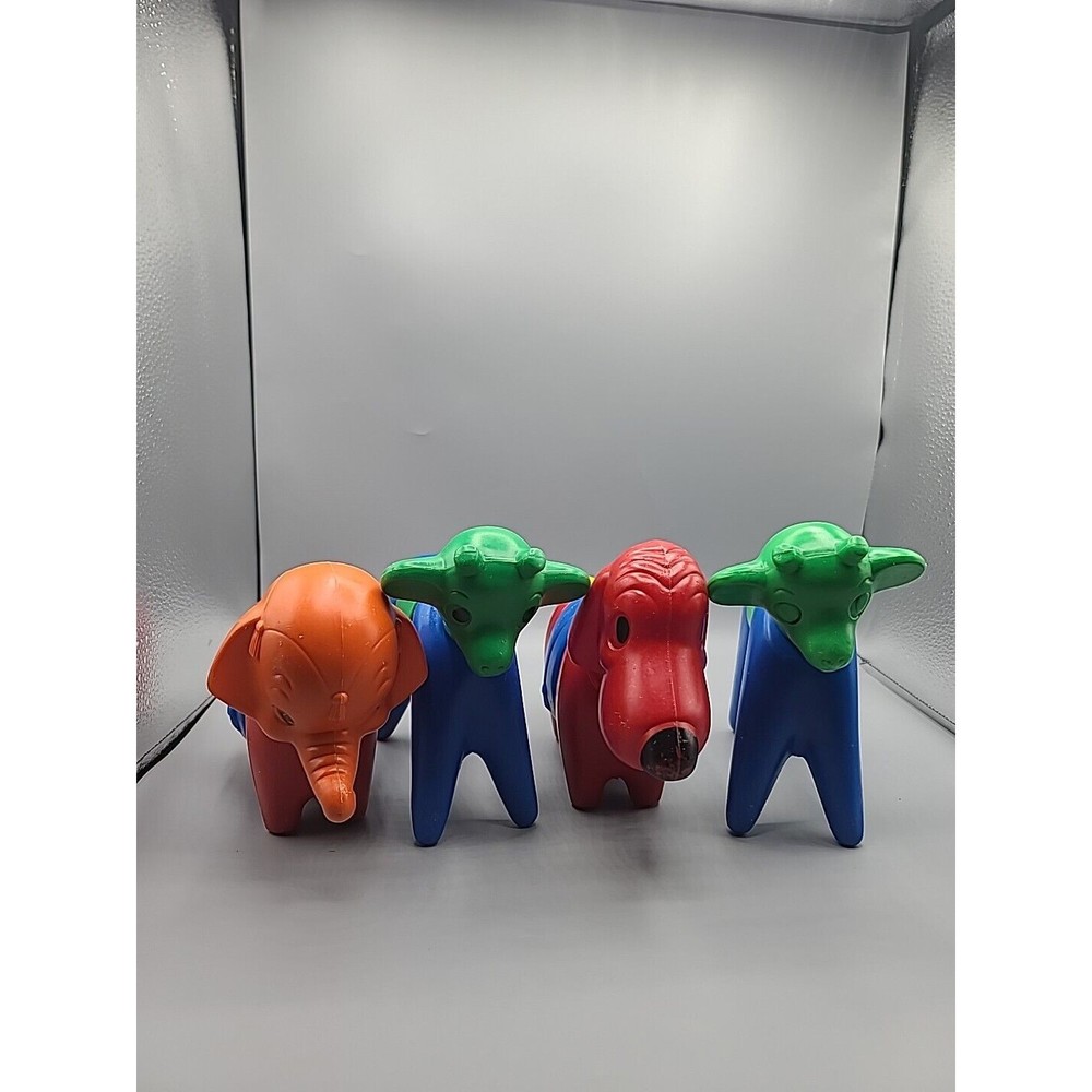 Vintage Tupperware Tupper Toys Zoo It Yourself Animals Elephant Dog Giraffe Head - Picture 1 of 16